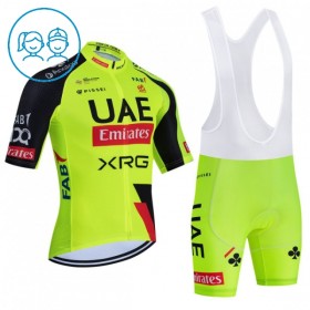 Kind Fietskleding (Fietsshirt + Korte Koersbroek) 2026 UAE TEAM EMIRATES XRG - Geel