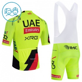 Kind Fietskleding (Fietsshirt + Korte Koersbroek) 2026 UAE TEAM EMIRATES XRG - Geel