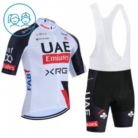 Kind Fietskleding (Fietsshirt + Korte Koersbroek) 2026 UAE TEAM EMIRATES XRG - Wit