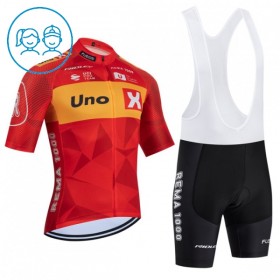 Kind Fietskleding (Fietsshirt + Korte Koersbroek) 2026 Uno-X Mobility - Rood