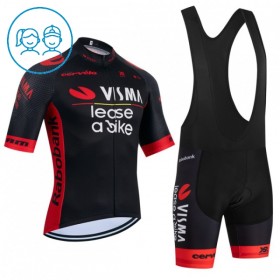 Kind Fietskleding (Fietsshirt + Korte Koersbroek) 2026 Visma Lease A Bike - Zwart