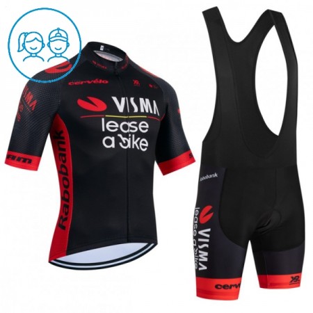Kind Fietskleding (Fietsshirt + Korte Koersbroek) 2026 Visma Lease A Bike - Zwart Kind Fietskleding (Fietsshirt + Korte Koersbroek) 2026 Visma Lease A Bike - Zwart
