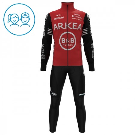 Kind Fietskleding (Fietsshirt Lange Mouw + Lange Koersbroek) 2025 Arkea-B B Hotels - Rood Kind Fietskleding (Fietsshirt Lange Mouw + Lange Koersbroek) 2025 Arkea-B B Hotels - Rood
