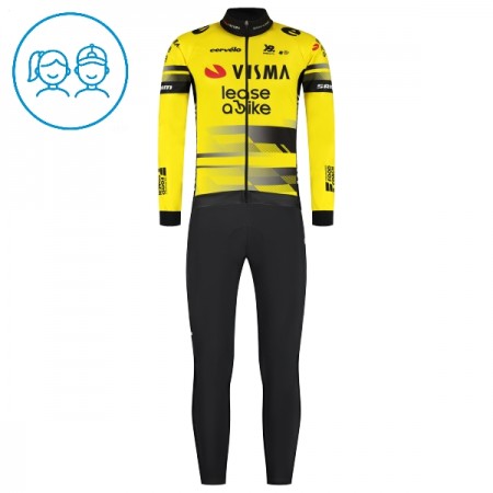 Kind Fietskleding (Fietsshirt Lange Mouw + Lange Koersbroek) 2025 Visma Lease A Bike - Geel Kind Fietskleding (Fietsshirt Lange Mouw + Lange Koersbroek) 2025 Visma Lease A Bike - Geel