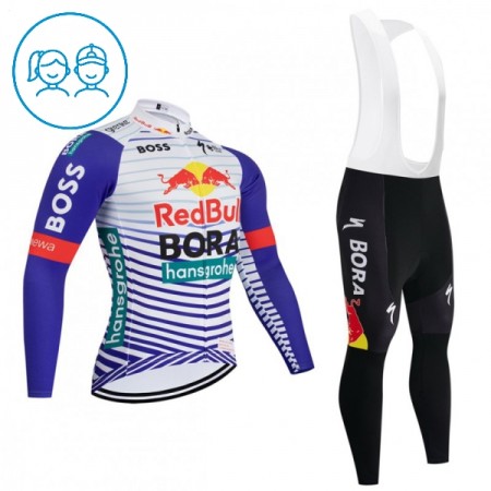 Kind Fietskleding (Fietsshirt Lange Mouw + Lange Koersbroek) 2026 BORA-Hansgrohe Bull - Rood - Wit Kind Fietskleding (Fietsshirt Lange Mouw + Lange Koersbroek) 2026 BORA-Hansgrohe Bull - Rood - Wit
