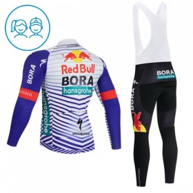 Kind Fietskleding (Fietsshirt Lange Mouw + Lange Koersbroek) 2026 BORA-Hansgrohe Bull - Rood - Wit