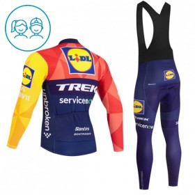 Kind Fietskleding (Fietsshirt Lange Mouw + Lange Koersbroek) 2026 Lidl-Trek - Blauw