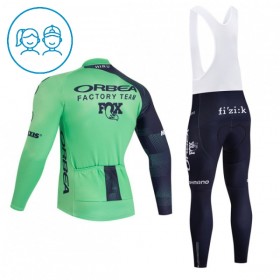 Kind Fietskleding (Fietsshirt Lange Mouw + Lange Koersbroek) 2026 Orbea Factory - Groente