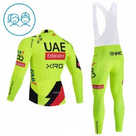 Kind Fietskleding (Fietsshirt Lange Mouw + Lange Koersbroek) 2026 UAE TEAM EMIRATES XRG - Geel