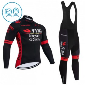 Kind Fietskleding (Fietsshirt Lange Mouw + Lange Koersbroek) 2026 Visma Lease A Bike - Zwart