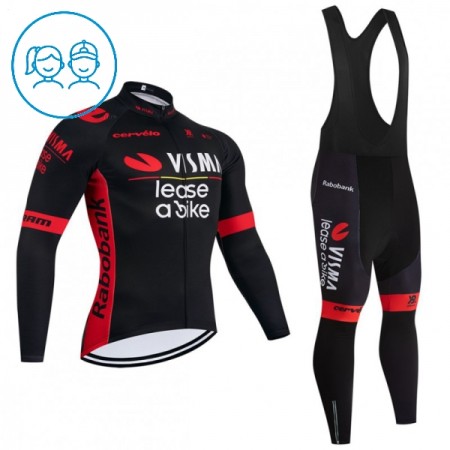 Kind Fietskleding (Fietsshirt Lange Mouw + Lange Koersbroek) 2026 Visma Lease A Bike - Zwart Kind Fietskleding (Fietsshirt Lange Mouw + Lange Koersbroek) 2026 Visma Lease A Bike - Zwart