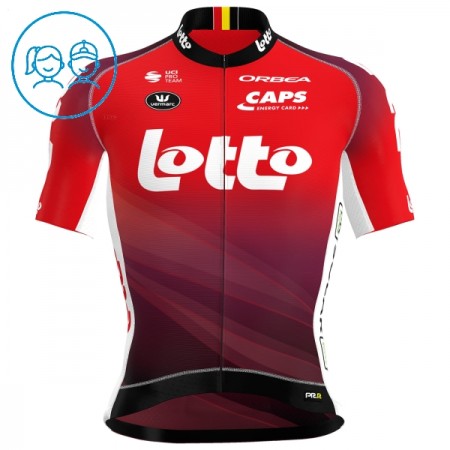 Kind Wielershirt 2025 Lotto - Rood Kind Wielershirt 2025 Lotto - Rood