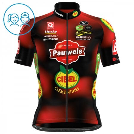 Kind Wielershirt 2025 Pauwels Sauzen Cibel Clementines - Rood Kind Wielershirt 2025 Pauwels Sauzen Cibel Clementines - Rood