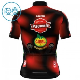 Kind Wielershirt 2025 Pauwels Sauzen Cibel Clementines - Rood