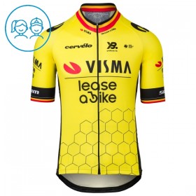 Kind Wielershirt 2025 Visma Lease A Bike Belgisch Kampioenschap - Geel