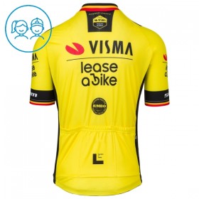 Kind Wielershirt 2025 Visma Lease A Bike Belgisch Kampioenschap - Geel