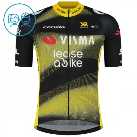 Kind Wielershirt 2025 Visma Lease A Bike - Zwart Kind Wielershirt 2025 Visma Lease A Bike - Zwart