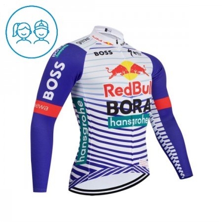 Kind Wielershirt 2026 BORA-Hansgrohe Bull Lange Mouw - Rood - Wit Kind Wielershirt 2026 BORA-Hansgrohe Bull Lange Mouw - Rood - Wit