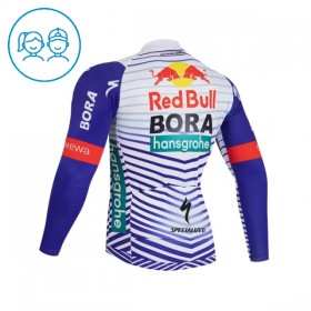 Kind Wielershirt 2026 BORA-Hansgrohe Bull Lange Mouw - Rood - Wit