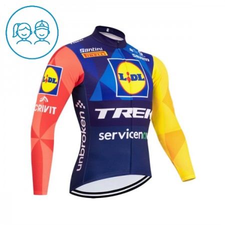 Kind Wielershirt 2026 Lidl-Trek Lange Mouw - Blauw