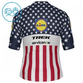 Kind Wielershirt 2026 Lidl-Trek US-American Champion - Blauw