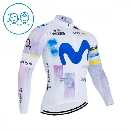 Kind Wielershirt 2026 Movistar Team Lange Mouw - Wit Kind Wielershirt 2026 Movistar Team Lange Mouw - Wit