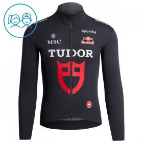 Kind Wielershirt 2026 Tudor Pro Cycling Team Lange Mouw - Zwart