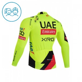 Kind Wielershirt 2026 UAE TEAM EMIRATES XRG Lange Mouw - Geel