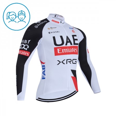 Kind Wielershirt 2026 UAE TEAM EMIRATES XRG Lange Mouw - Wit Kind Wielershirt 2026 UAE TEAM EMIRATES XRG Lange Mouw - Wit
