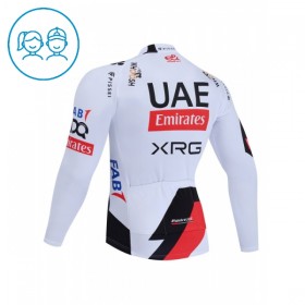 Kind Wielershirt 2026 UAE TEAM EMIRATES XRG Lange Mouw - Wit