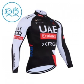Kind Wielershirt 2026 UAE TEAM EMIRATES XRG Lange Mouw - Zwart