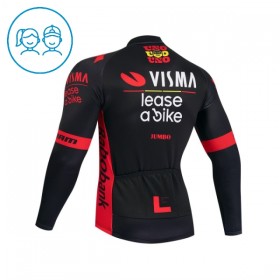 Kind Wielershirt 2026 Visma Lease A Bike Lange Mouw - Zwart