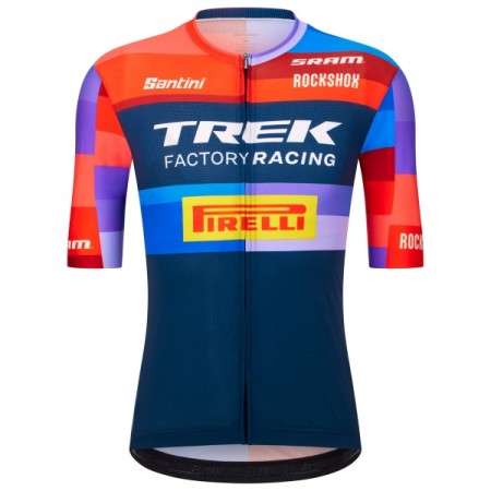 Wielershirt 2025 Trek Factory Racing - Blauw Wielershirt 2025 Trek Factory Racing - Blauw