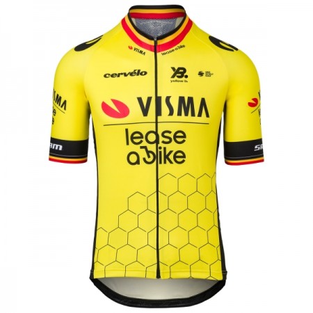 Wielershirt 2025 Visma Lease A Bike Belgisch Kampioenschap - Geel