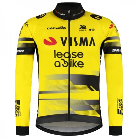 Wielershirt 2025 Visma Lease A Bike Lange Mouw - Geel