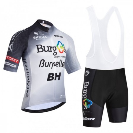 Fietskleding (Fietsshirt + Korte Koersbroek) 2026 Burgos Burpellet BH - Wit Fietskleding (Fietsshirt + Korte Koersbroek) 2026 Burgos Burpellet BH - Wit