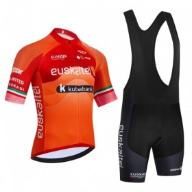 Fietskleding (Fietsshirt + Korte Koersbroek) 2026 Euskaltel Euskadi - Oranje