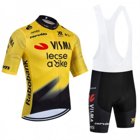 Fietskleding (Fietsshirt + Korte Koersbroek) 2026 Visma Lease A Bike - Geel
