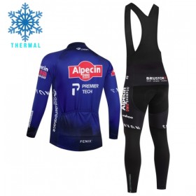 Fietskleding (Fietsshirt Lange Mouw + Lange Koersbroek) 2026 Alpecin Premier Tech Winter Thermal Fleece - Blauw