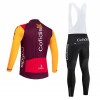 Fietskleding (Fietsshirt Lange Mouw + Lange Koersbroek) 2026 Cofidis - Rood