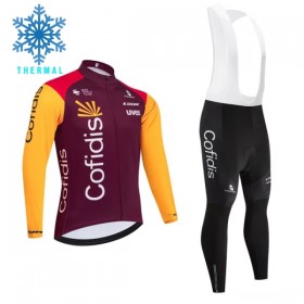 Fietskleding (Fietsshirt Lange Mouw + Lange Koersbroek) 2026 Cofidis Winter Thermal Fleece - Rood