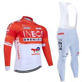 Fietskleding (Fietsshirt Lange Mouw + Lange Koersbroek) 2026 INEOS Grenadiers - Rood