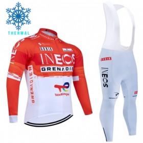 Fietskleding (Fietsshirt Lange Mouw + Lange Koersbroek) 2026 INEOS Grenadiers Winter Thermal Fleece - Rood