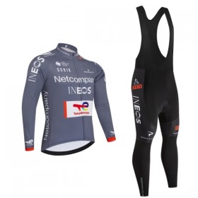 Fietskleding (Fietsshirt Lange Mouw + Lange Koersbroek) 2026 Netcompany Ineos Gray Version