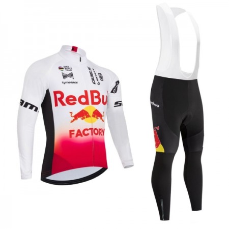 Fietskleding (Fietsshirt Lange Mouw + Lange Koersbroek) 2026 Redbull Factory - Wit