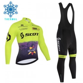 Fietskleding (Fietsshirt Lange Mouw + Lange Koersbroek) 2026 Scott Winter Thermal Fleece - Groente