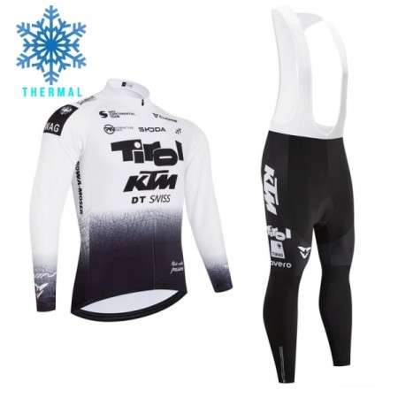 Fietskleding (Fietsshirt Lange Mouw + Lange Koersbroek) 2026 Tirol KTM Winter Thermal Fleece - Wit