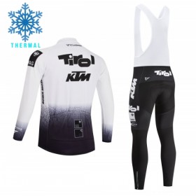 Fietskleding (Fietsshirt Lange Mouw + Lange Koersbroek) 2026 Tirol KTM Winter Thermal Fleece - Wit