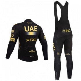 Fietskleding (Fietsshirt Lange Mouw + Lange Koersbroek) 2026 UAE TEAM EMIRATES XRG - Geel