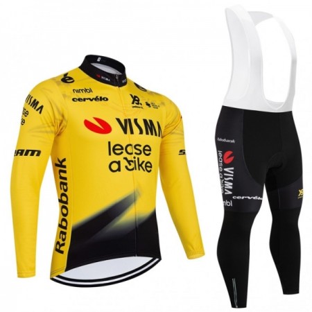 Fietskleding (Fietsshirt Lange Mouw + Lange Koersbroek) 2026 Visma Lease A Bike - Geel Fietskleding (Fietsshirt Lange Mouw + Lange Koersbroek) 2026 Visma Lease A Bike - Geel